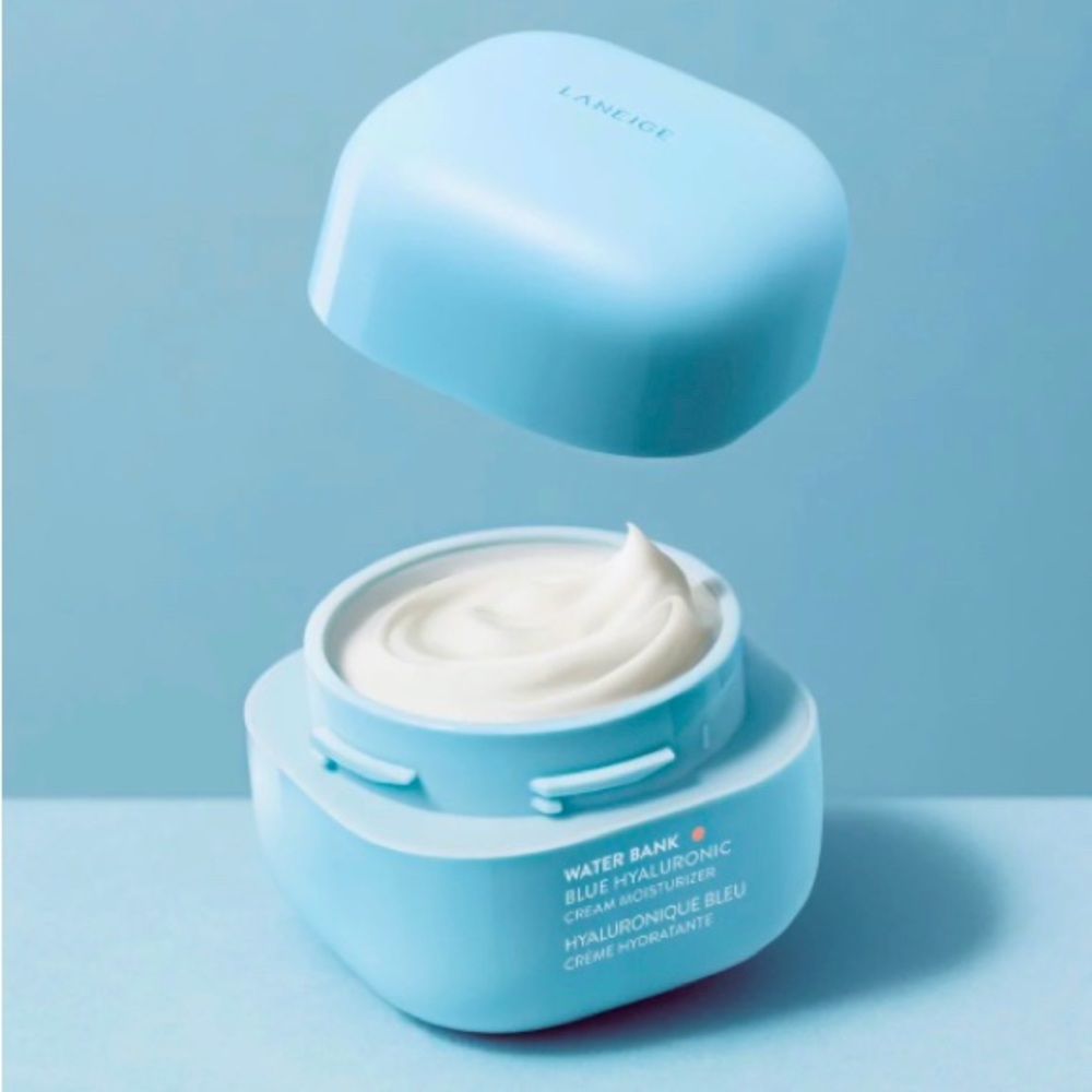 Laneige Water bank Blue Hyaluronic Cream Moisturizer and Laneige sleeping mask.